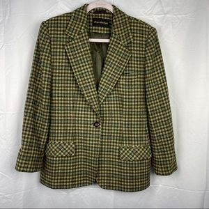 Vintage Woman's Giorgio SantAngelo Wool Plaid Blazer